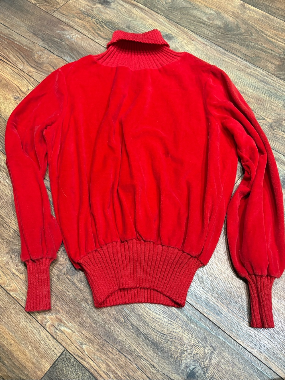 Sears Women's Red Ribbed Turtleneck Sweater